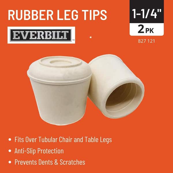 Everbilt 1-1/4 in. Off-White Rubber Leg Caps for Table, Chair, and