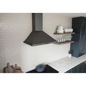 Ombra 30 in. 600 CFM Convertible Wall Mount Range Hood with LumiLight LED Lighting in Black Stainless Steel
