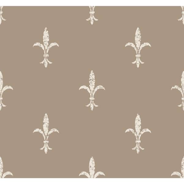 York Wallcoverings Ronald Redding Cream Fleur De Lis Paper Unpasted Matte Wallpaper (27 in. x 27 ft.)