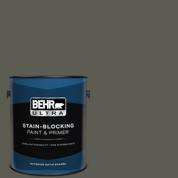 BEHR ULTRA 1 gal. #N370-7 Night Mission Satin Enamel Exterior Paint & Primer