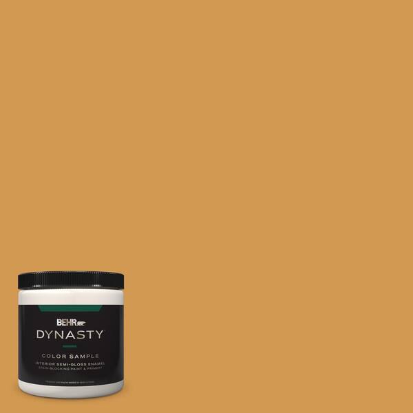 BEHR DYNASTY 8 oz. #PPU6-02 Saffron Strands Semi-Gloss Enamel Stain-Blocking Interior/Exterior Paint & Primer Sample