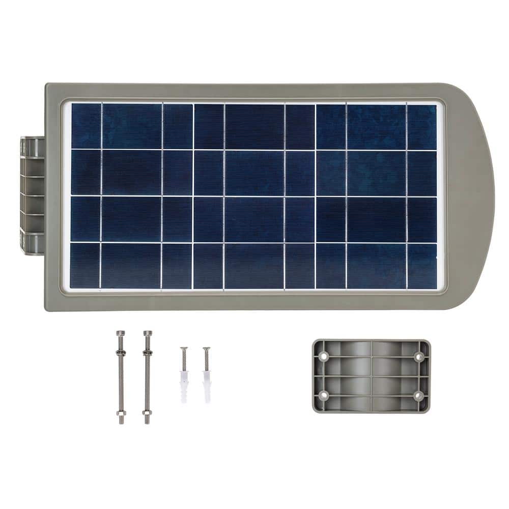 2800 Lumen Gray Solar Security Light with Motion Sensor and Timer