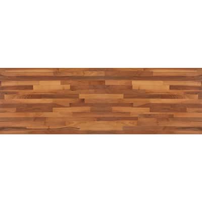 6 ft. L x 39 in. D Unfinished Walnut Solid Wood Butcher Block Countertop Island with Standard Edge