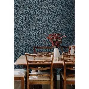 Aegean Blue Willow Trail Vinyl Peel and Stick Wallpaper Roll (Covers 31.35 sq. ft.)