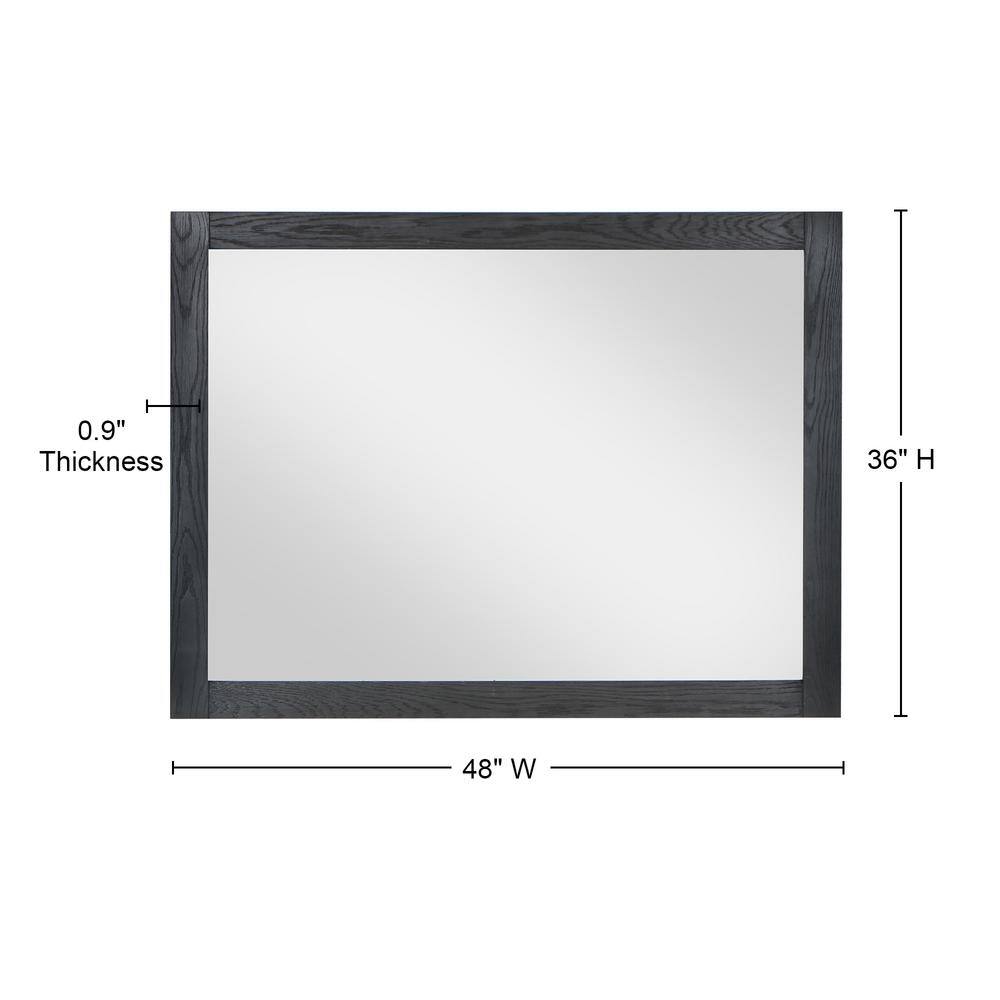 Ivy 48" Rectangular Dark Wood Bathroom Wall Mirror