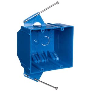 2-Gang 32 cu. in. Blue PVC New Work Electrical Switch and Outlet Box (5-Pack)
