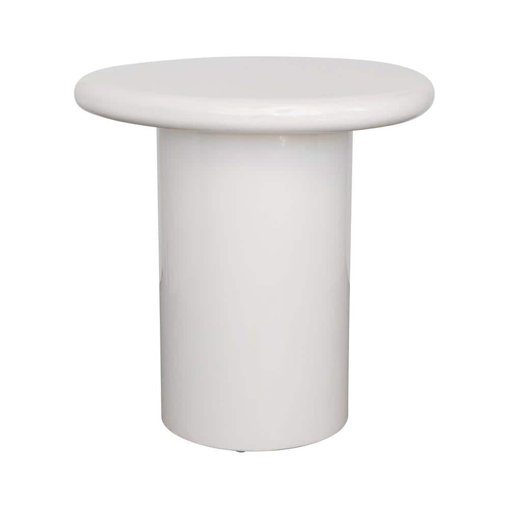 18.9 in. White Round Lacquered Concrete Indoor/Outdoor End Table price history on PriceWatchPro