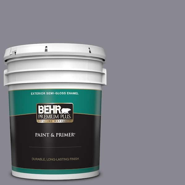 BEHR PREMIUM PLUS 5 gal. #N550-5 Box Office Semi-Gloss Enamel Exterior Paint & Primer