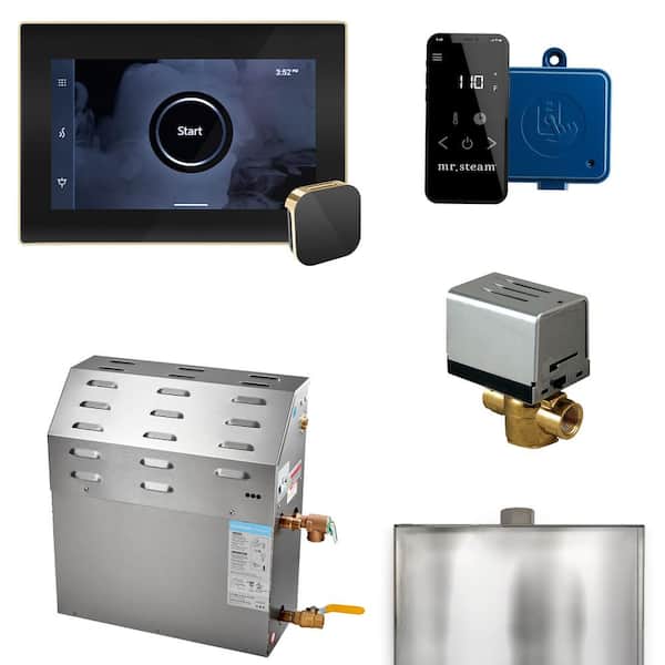 Mr. Steam Super (XButler) 15 kW (15000 W) Steam Shower Generator Package with iSteamX Control in Black Polished Brass