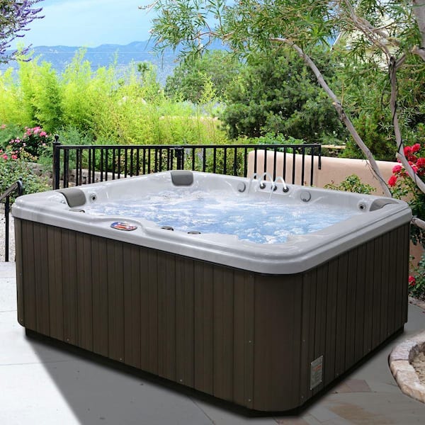 American Spas 6-Person 37-Jet Premium Acrylic Lounger Spa Hot Tub with ...