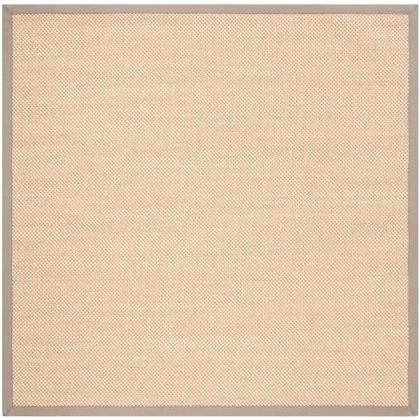 Natural Fiber Maize/Gray 6 ft. x 6 ft. Woven Border Square Area Rug