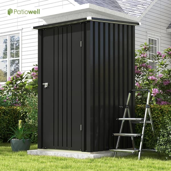 Patiowell 8 ft. W x 6 ft. D New Designed Outdoor Storage Green Metal Shed  with Sloping Roof and Double Lockable Door (42 sq. ft.) PAMS8688-9 - The  Home Depot