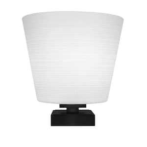 Quincy 10 in. Matte Black Accent Lamp with Glass Shade