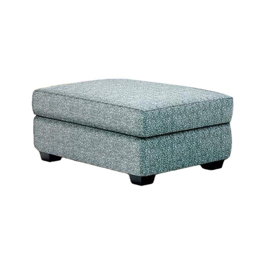 Berrie Teal and Black Polyester Rectangle Accent Ottoman