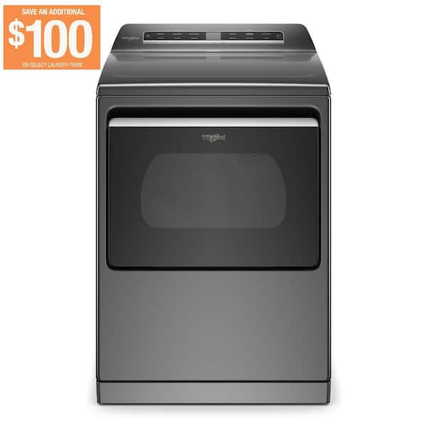 Whirlpool 7.4 cu. ft. Smart Vented Electric Dryer in Chrome Shadow
