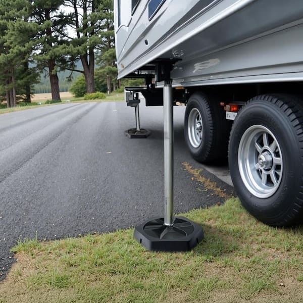 RV Leveling Pads, 4-Pack Rubber Trailer Jack Pads, Each with 5000 lbs. Capacity, Jack Stabilizer Padding
