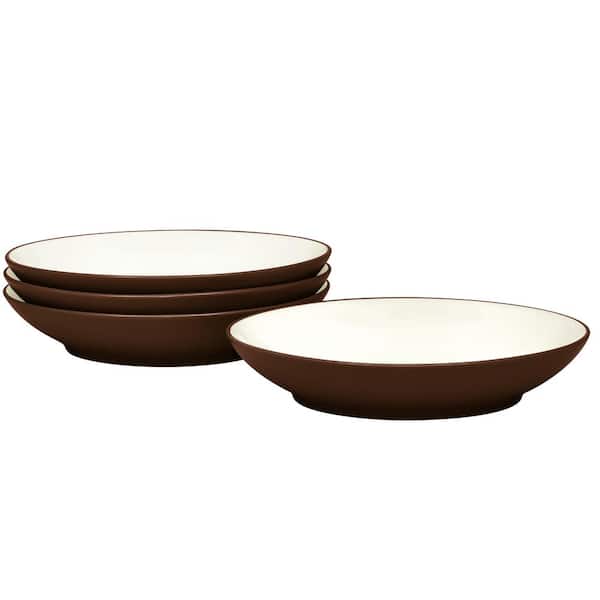 Noritake Colorwave Chocolate 9 in., 35 fl.oz (Brown) Stoneware Coupe Pasta Bowls, (Set of 4)