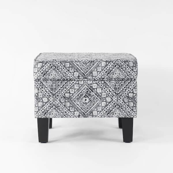 Homepop Tribal Pattern Velvet Square Storage Ottoman