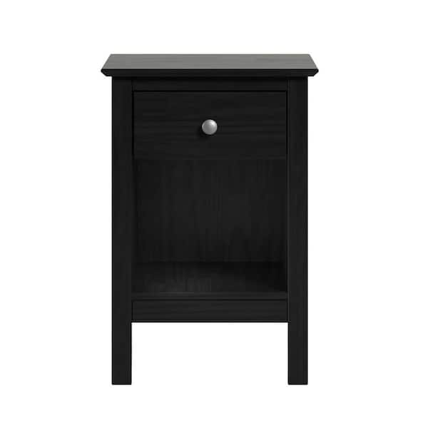 One Drawer End Table/Nightstand in Black