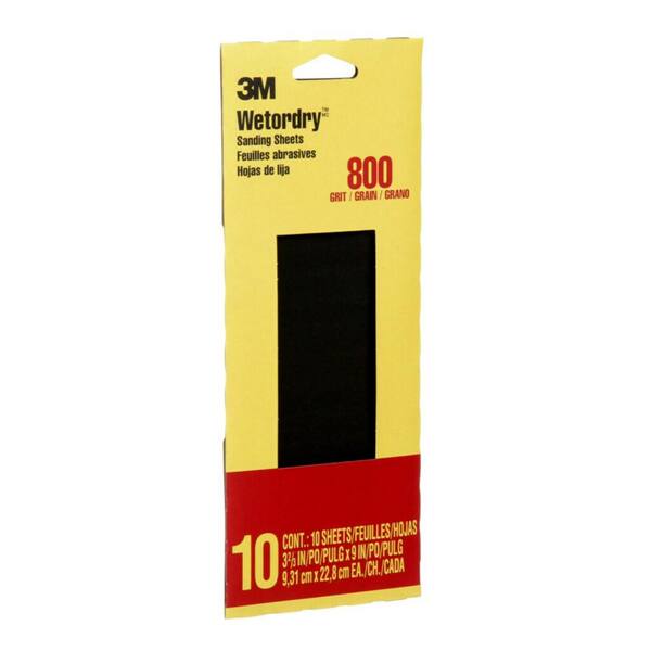 3M Wetordry Abrasive Sandpaper Sheets (01998) – 3000 Grit, 50 Count, Ultra-Fine
