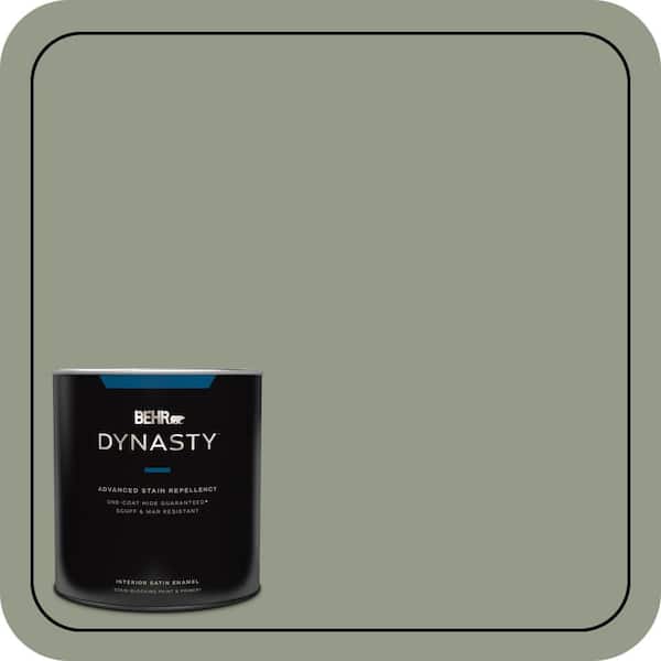 BEHR DYNASTY 1 qt. #430F-4 False Cypress Satin Enamel Interior Stain-Blocking Paint and Primer