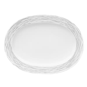 Grey Hammock 14 in. (Grey) Porcelain Oval Platter