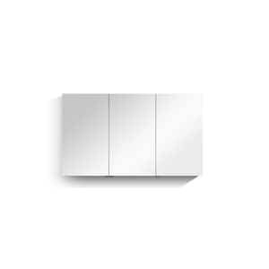 48 in. W x 26.7 in. H Large Rectangular Clear Aluminum Recessed or Surface Mount Medicine Cabinet with Mirror