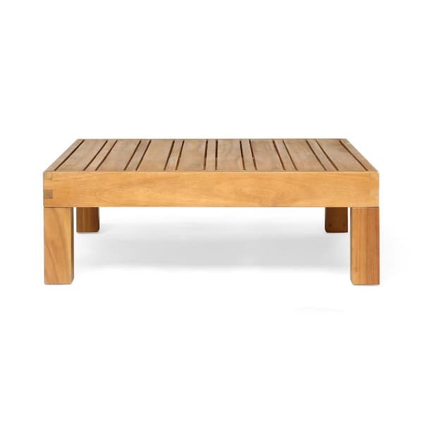 Casita rectangular low teak side table