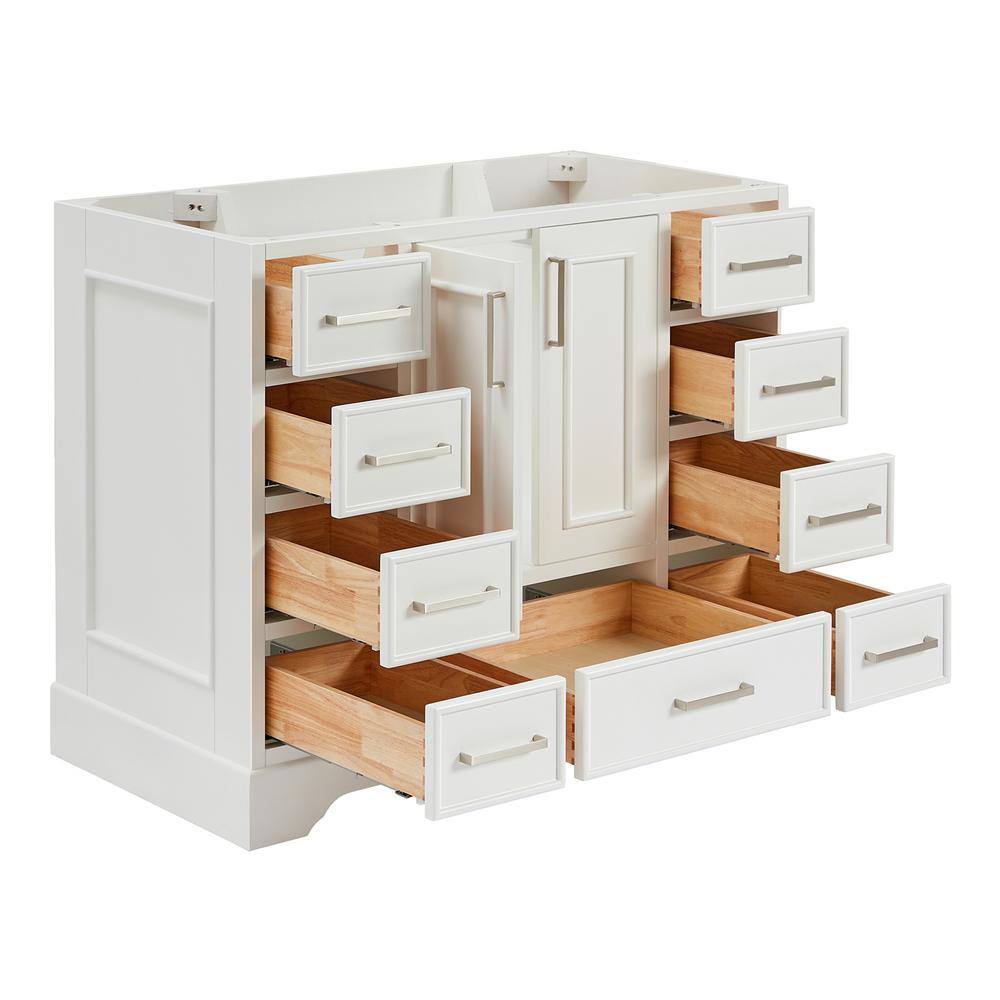 Stafford White Solid Wood 43" Freestanding Bathroom Vanity Cabinet