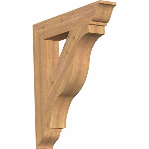 Ekena Millwork 5.5 in. x 38 in. x 34 in. Western Red Cedar Funston Traditional Smooth Bracket