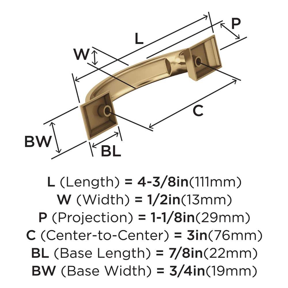 Champagne Bronze 3" Traditional Cabinet Pull with Mounting Hardware