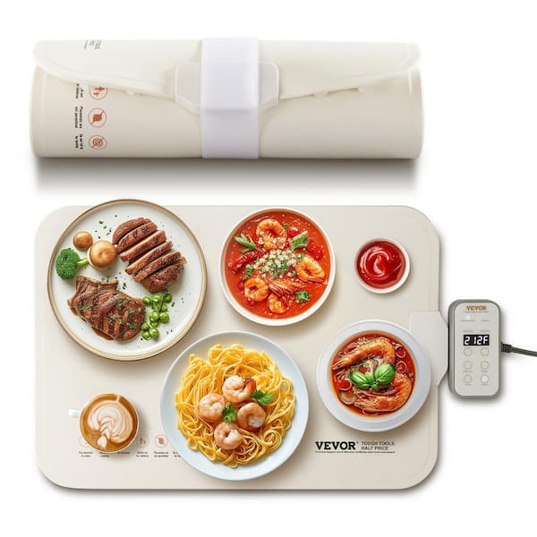 VEVOR Electric Warming Tray Food Warming Mat for Buffet Rollable and Portable Silicone Food Warmer with 4 Temperature Settings
