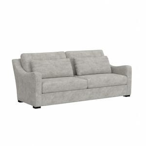 York 86.5 Slope Arm Polyester Casual Rectangle Sofa in Gray