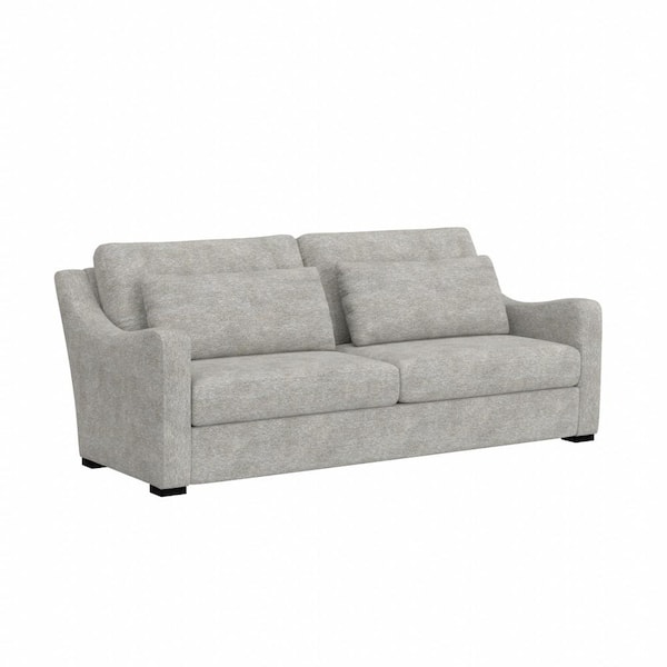 Hillsdale Furniture York 86.5 Slope Arm Polyester Casual Rectangle Sofa in Gray
