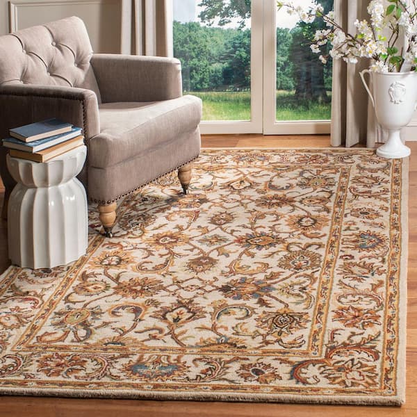 Classic Ivory/Ivory 8 ft. x 10 ft. Border Area Rug