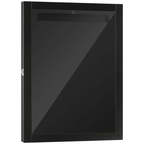 24 x 32 Black Picture Frame Jersey Display Case, Wall-Mounted Memorabilia Acrylic Shadow Box, Hanger, UV/Dust Protection
