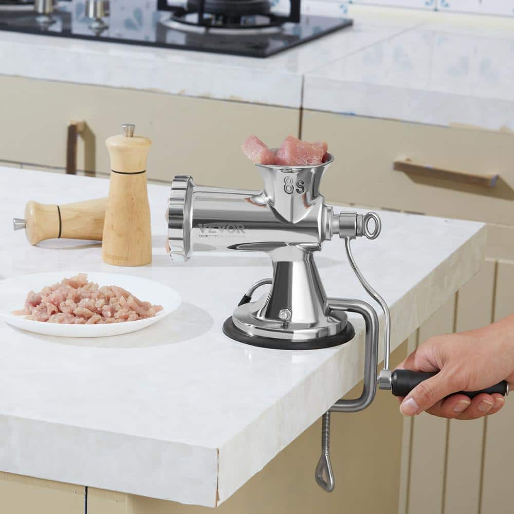 VEVOR Stainless Steel Manual Meat Grinder with Suction Cup and Table Clamp