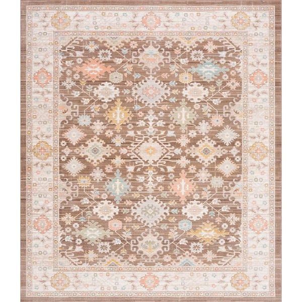 Tayse Rugs Crestwood Brown 5 ft. x 7 ft. Oriental Indoor Area Rug