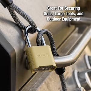 Outdoor Combination Lock, 1-1/2 in. Shackle, Resettable