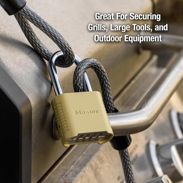 Outdoor Combination Lock, 1-1/2 in. Shackle, Resettable