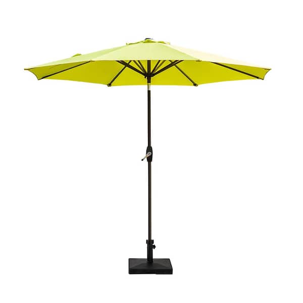 WESTIN OUTDOOR Kingston 9 ft. Market Outdoor Umbrella in Lime Green with 50 lbs. Concrete Base