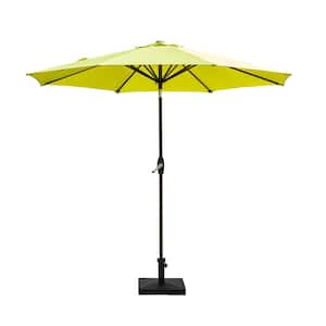 Kingston 9 ft. Market Outdoor Umbrella in Lime Green with 50 lbs. Concrete Base