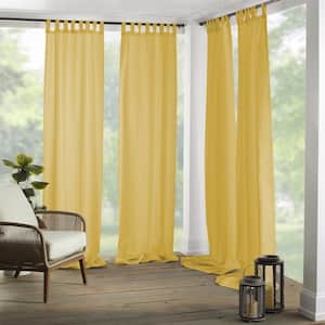 Yellow Solid Tab Top Room Darkening Curtain - 52 in. W x 95 in. L