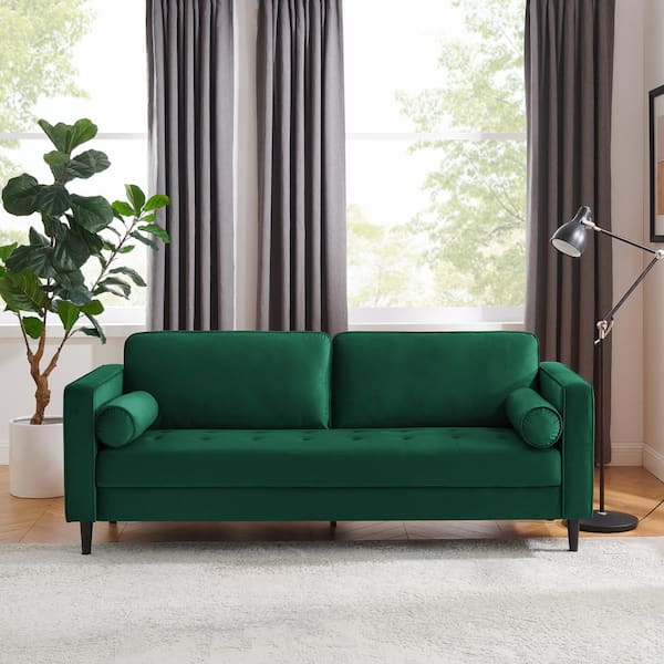 MINIMORE Zakari 81.5 in. W Square Arm Velvet Mid-Century 3