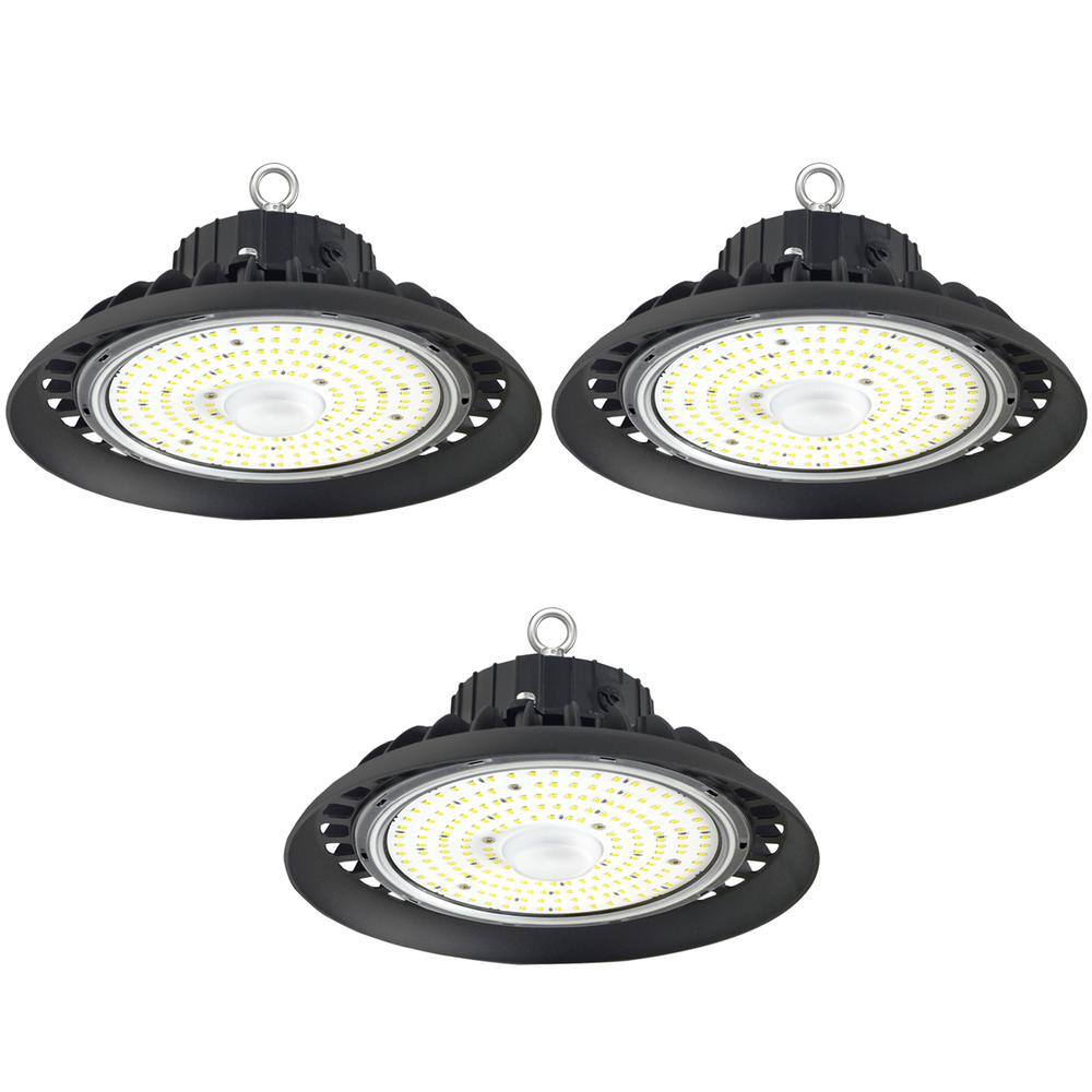 200-Watt Integrated LED Dimmable Balck High Bay Light 32000LM 5000K Daylight Commercial UFO High Bay Light IP65 (3Pack) price history on PriceWatchPro