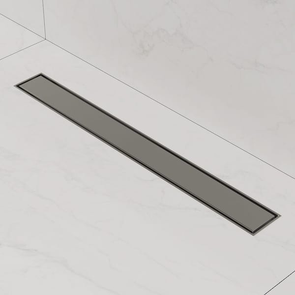 24 x 2.7 in. Wall Bar Shower Kit Linear Stainless Steel Shower Drain with Drain Cover in Brushed Nickel Valve Included