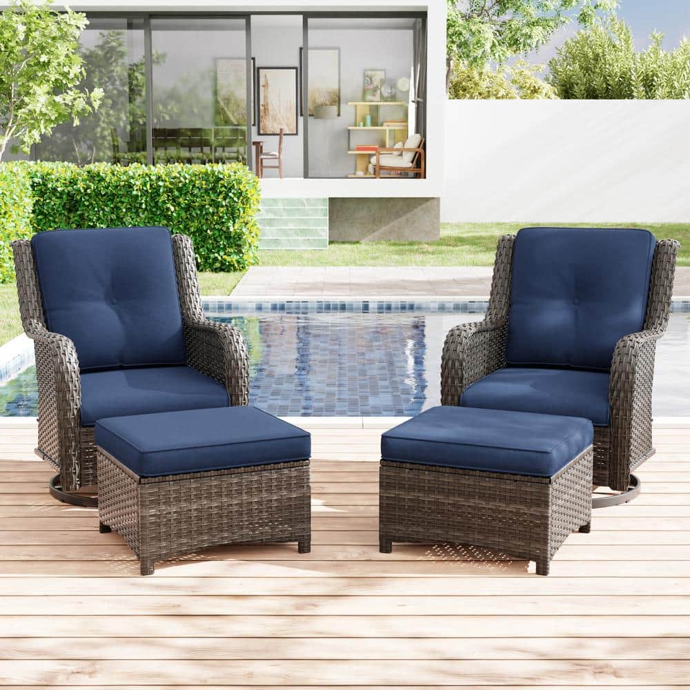 HOOOWOOO Oreille Grey 3-Piece Wicker Outdoor Patio
