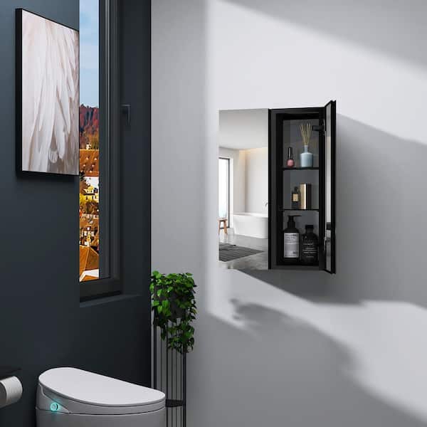 Staykiwi 10 in. W x 30 in. H Rectangular Aluminum Medicine Cabinet with Mirror