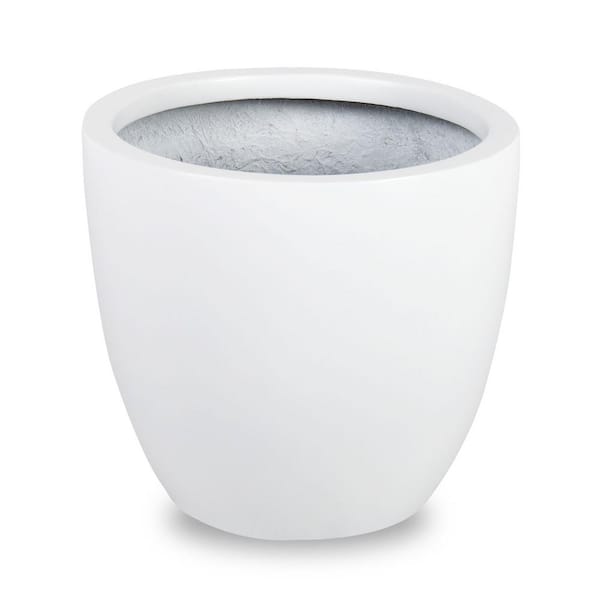 Vasesource Loire 11 in. x 11.75 in. x 11.75 in. White Fiberglass Planter