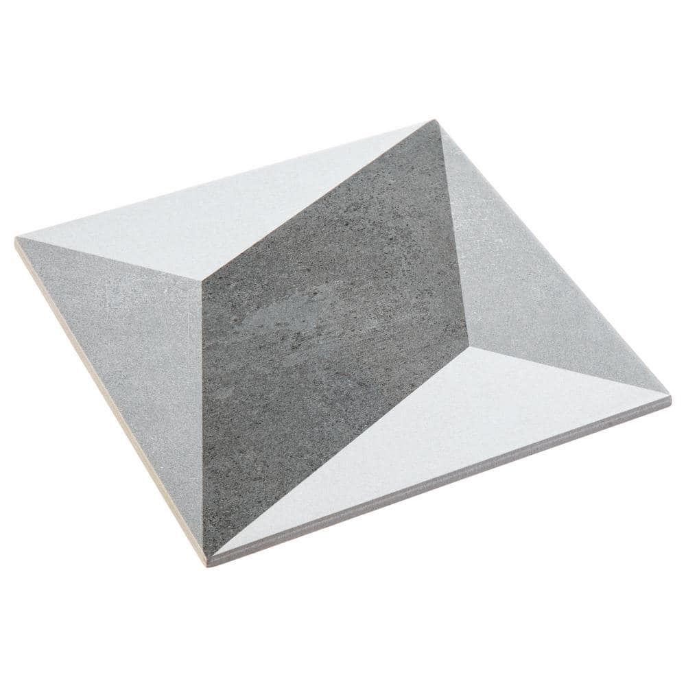 Luv Tender 8" Gray Glazed Porcelain Tile
